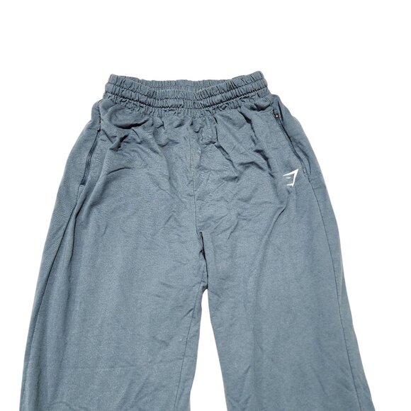 Gymshark Mens Relaxed Fit Joggers L Blue Gray Elastic Waist Zipper‎ Pocket - Picture 10 of 11